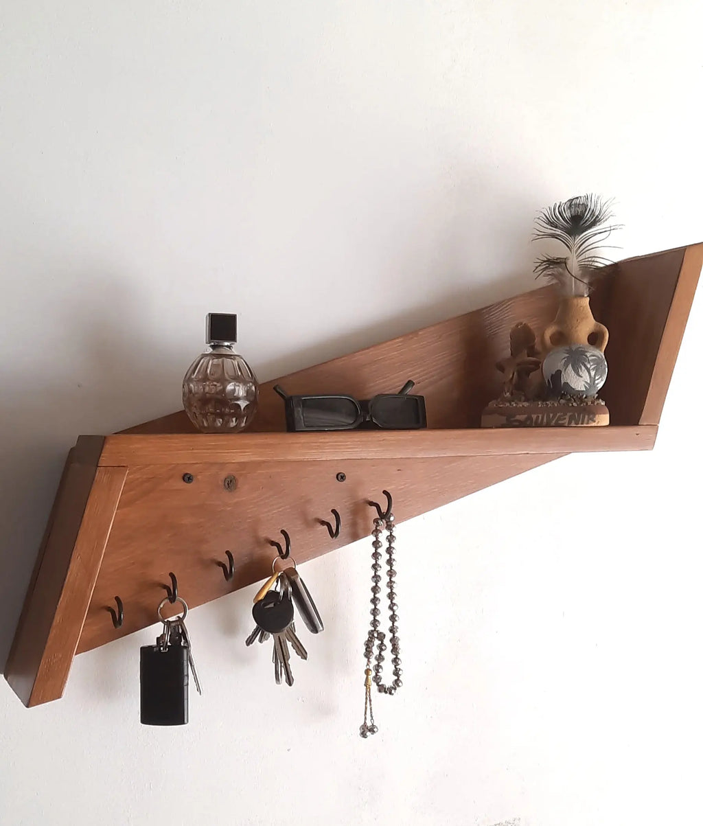 Porte-clés mural design en bois massif